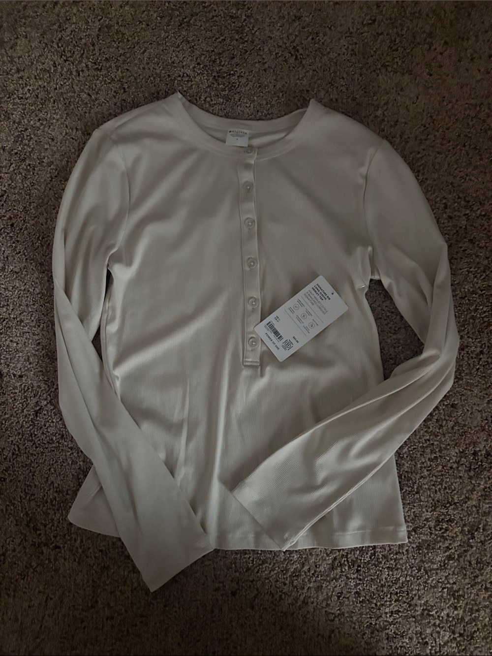 Athleta Cream Long-Sleeve Henley